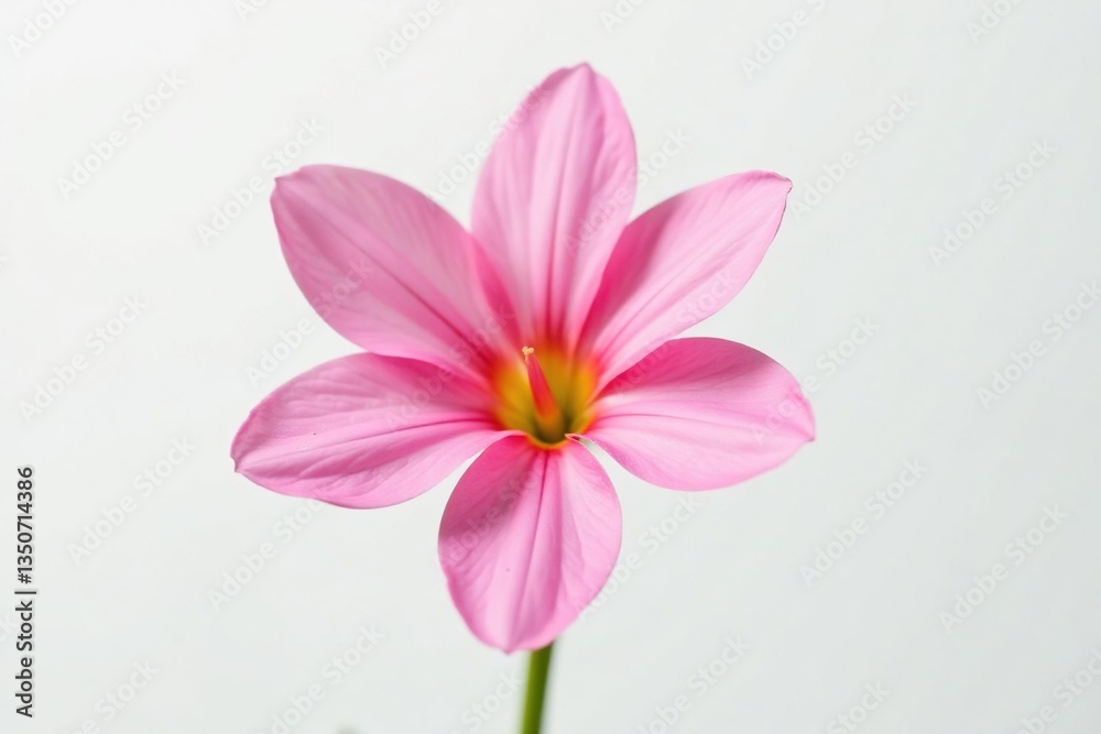 Fototapeta premium Single flower isolated on white background with delicate petals, blossom, petals