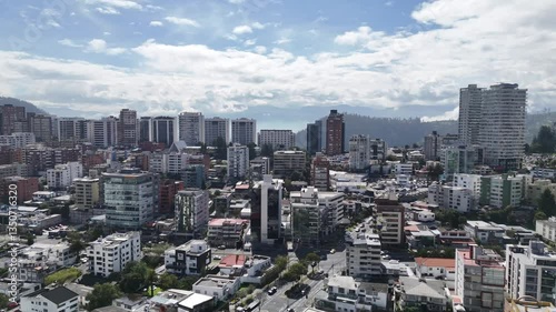Aerial view of the city Quito in Ecuador at day light