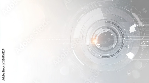Abstract digital technology graphic, circles and lines, futuristic background, possible use for website or presentation background