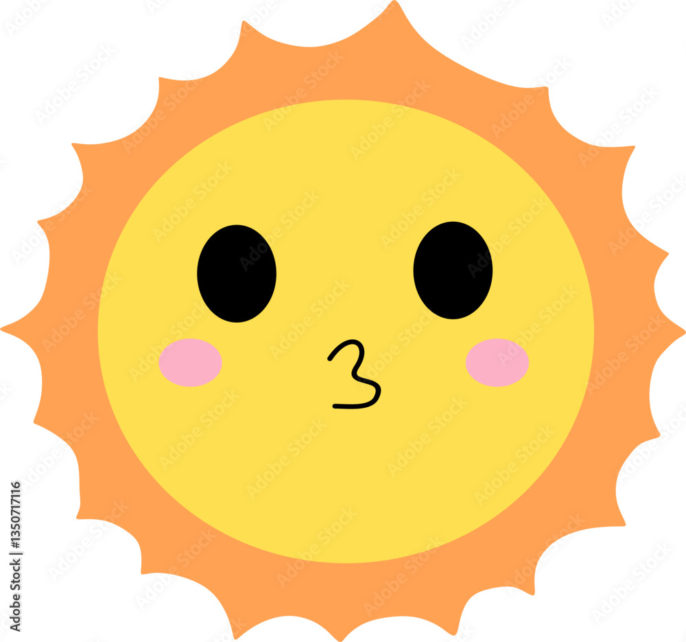 Fototapeta premium Cute Sun Illustration Element Set
