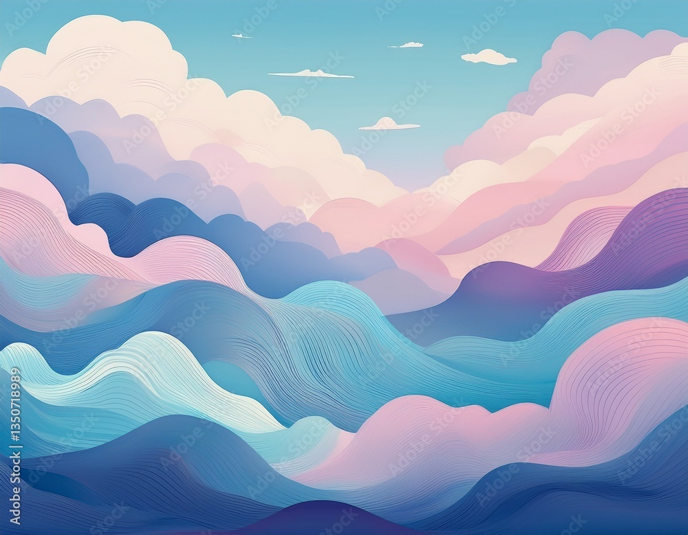 Calming Zen Cloud Background (Muted Lavender/Blue)