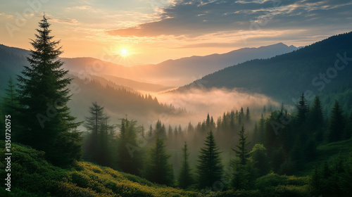sunrise in the mountains