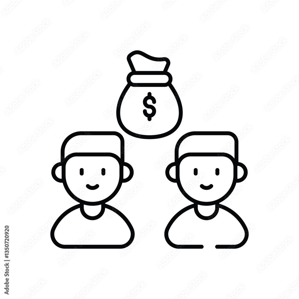 Crowdfunding vector icon stock illustration Crowdfunding vector icon stock illustration