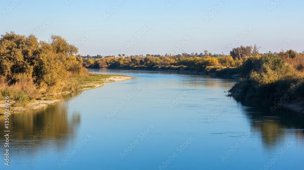 Tranquil river reflecting soft sunlight, a serene natural moment. Minimalism in nature's simplicity and calm.
Tranquil river reflecting soft sunlight, a serene natural moment. Minimalism in nature's simplicity and calm.
