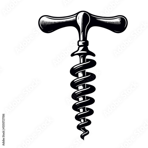 Corkscrew silhouette vector white background 