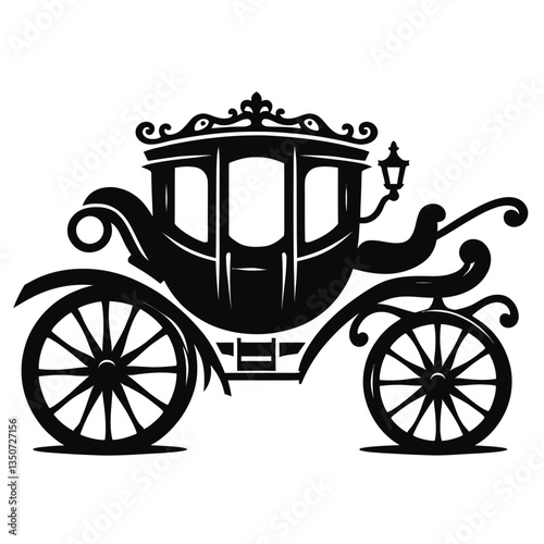 carriage logo silhouette black color isolated white background