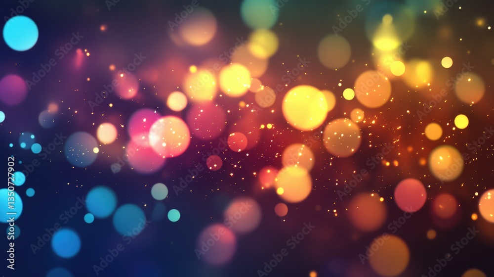 Fototapeta premium Colorful bokeh lights background. Blurred circle shapes. Multicolored blurry lights bokeh defocused abstract background for Christmas new year and celebration events.