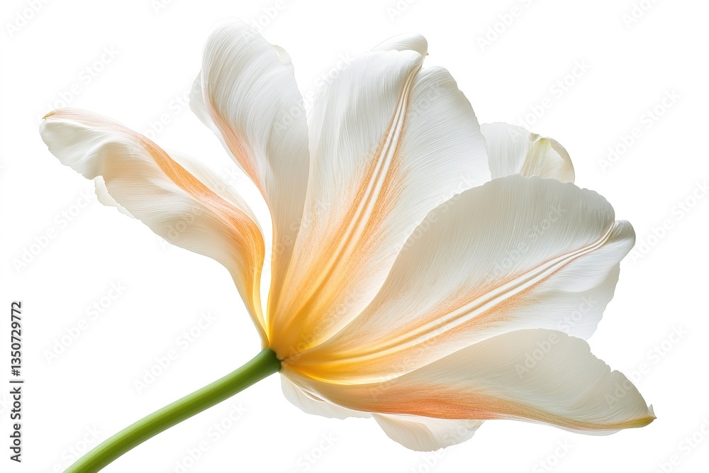 Fototapeta premium Elegant White Tulip Flower Blossom Close up