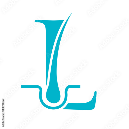 Letter L Hair Treatment Logo Design. Hair Care Logo Template Vector Template