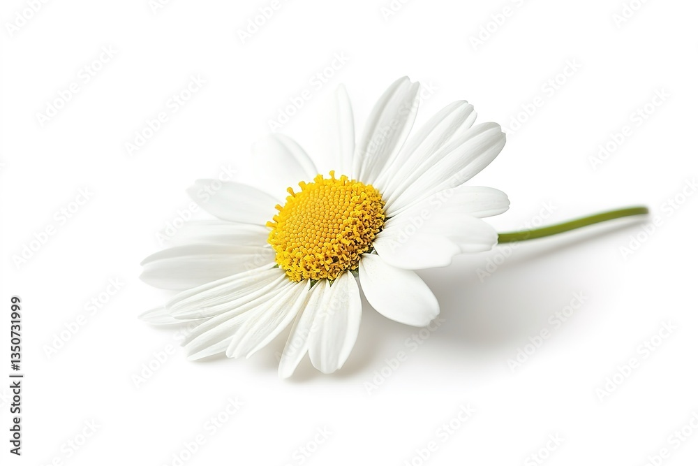 Fototapeta premium Single Chamomile Flower on White Background