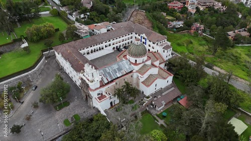 Aerial view of the city Quito in Ecuador at day light