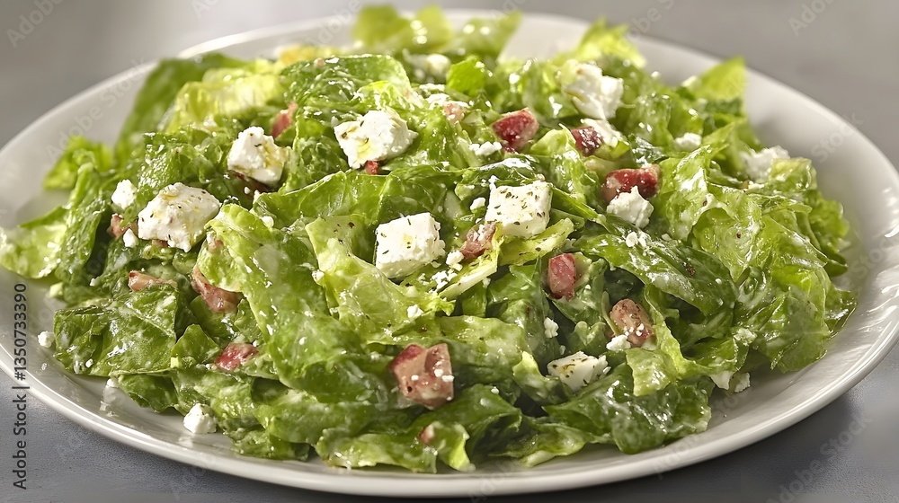 Delicious Creamy Lettuce Salad with Feta and Bacon Bits Delicious Creamy Lettuce Salad with Feta and Bacon Bits