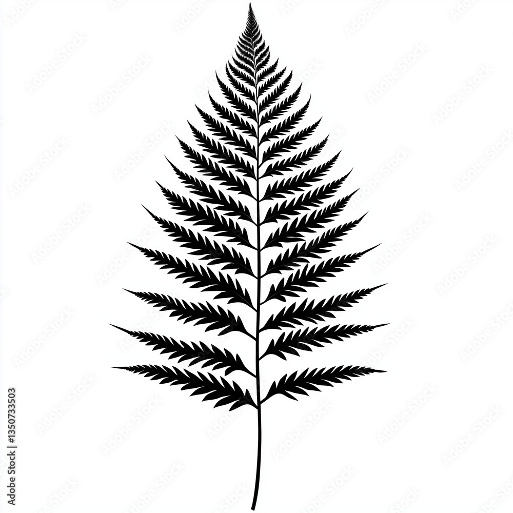 Monochrome Fern Leaf Vector Illustration Elegant Botanical Design Monochrome Fern Leaf Vector Illustration Elegant Botanical Design