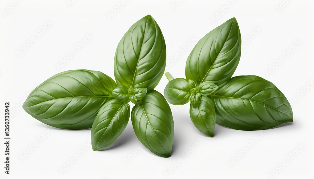 Fototapeta premium Fresh Green Basil Sprigs
