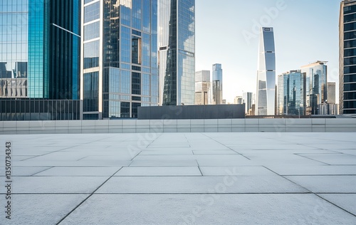 Wallpaper Mural Vibrant Urban Skyline with Reflective Skyscrapers and Plaza Torontodigital.ca