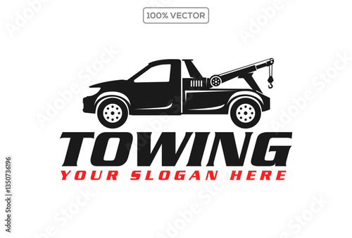 Tow Truck Silhouette Illustration vector template