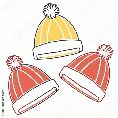 Winter beanie designs in warm colors