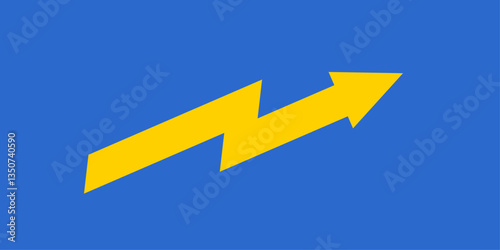 Zig-zag arrow up sign. symbol graph illustration for growth succes finance on business or market
