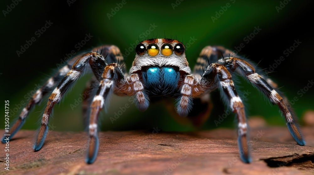 Fototapeta premium Close-up of a colorful jumping spider