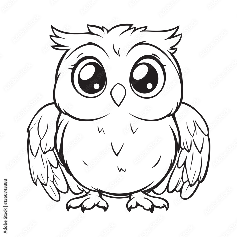 Cute Kawaii Chibi Owl Vector Illustration Cute Kawaii Chibi Owl Vector Illustration
