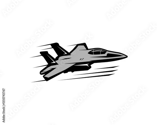 fighter jet air force military aircraft vector illustration