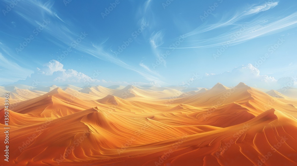 Fototapeta premium Desert landscape with a blue sky in the background