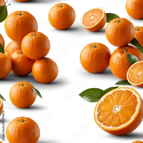 Fresh Oranges Seamless Pattern