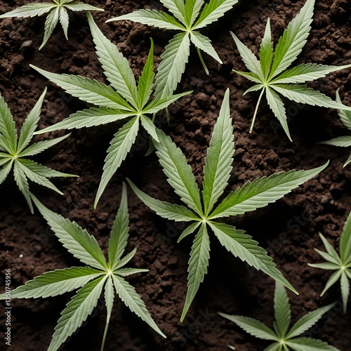 Cannabis Plants Growing in Soil