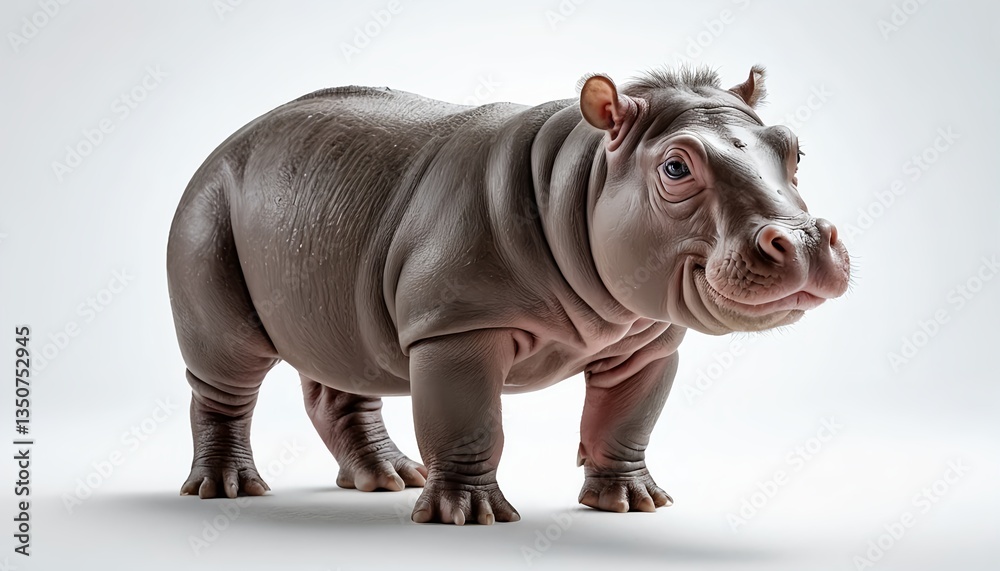 Fototapeta premium Adorable Baby Hippopotamus