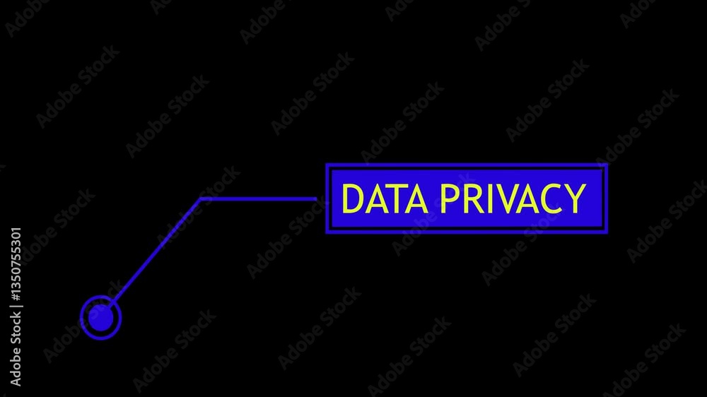 Animation of HUD elements with text DATA PRIVACY. Animate a callous for text. HUD elements. motion graphics animation.