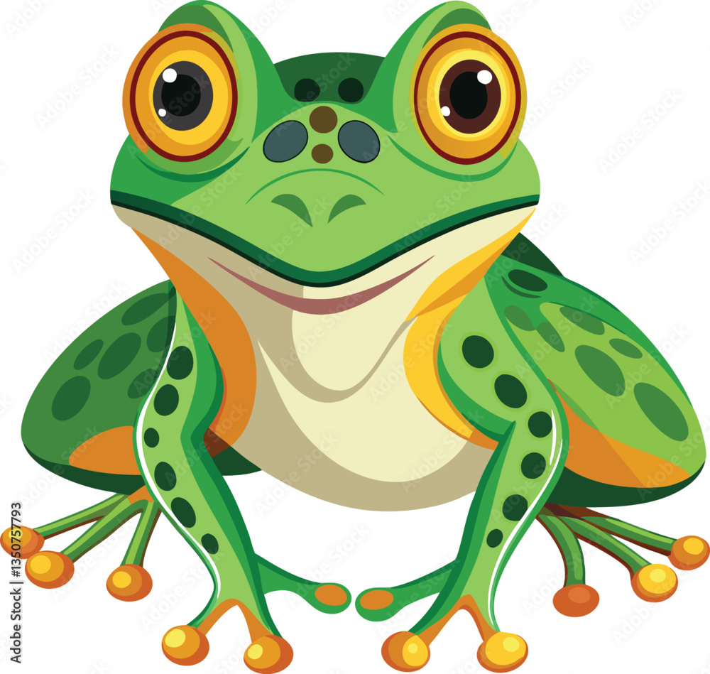 Fototapeta premium Cartoon Frog Vector Illustration Available on EPS File 