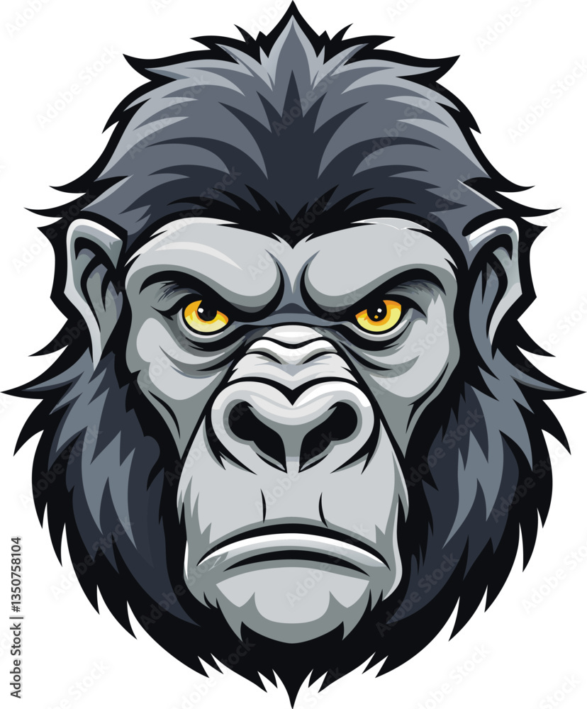 Heroic Gorilla Head Vector Illustration Available on EPS File Heroic Gorilla Head Vector Illustration Available on EPS File