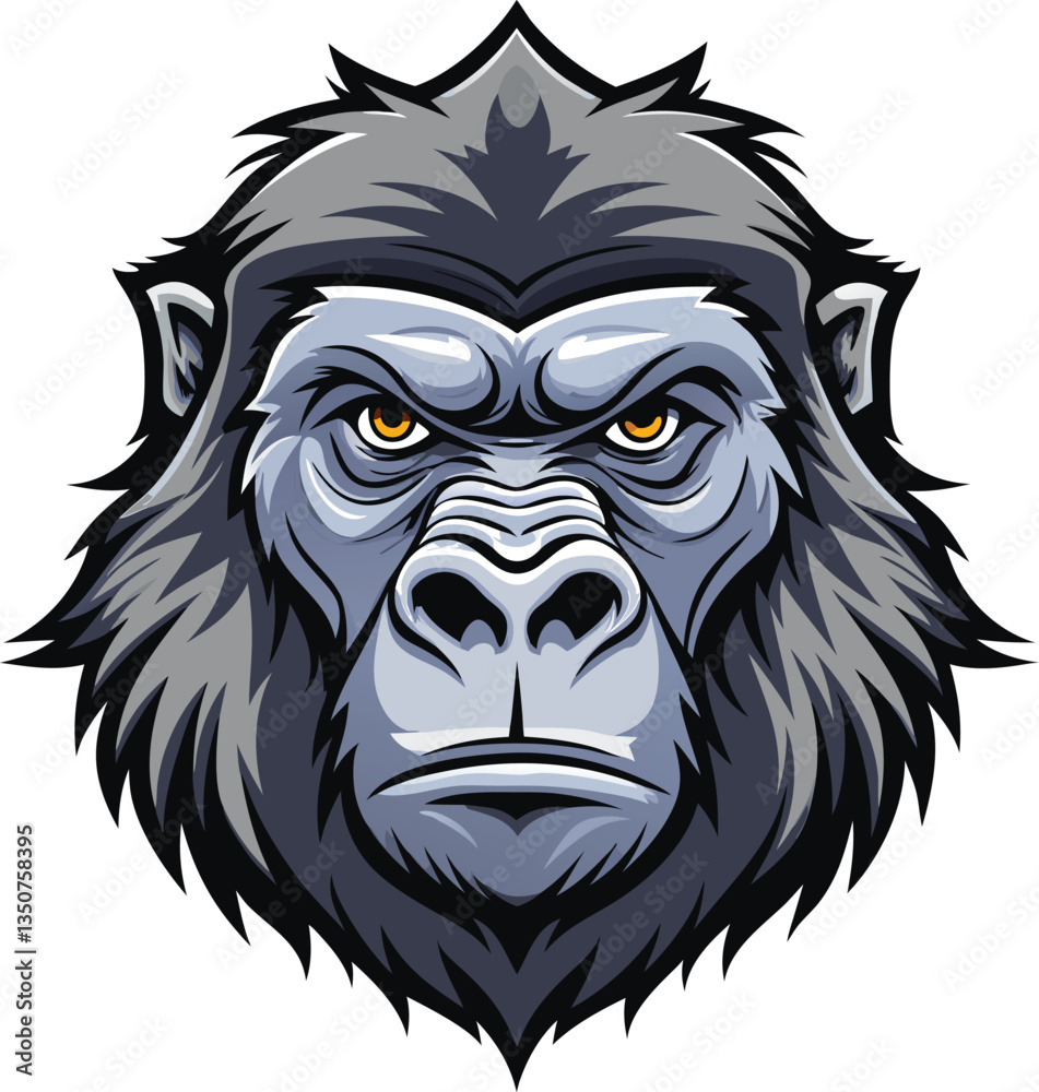 Fototapeta premium Tribal Gorilla Head Vector Illustration Available on EPS File