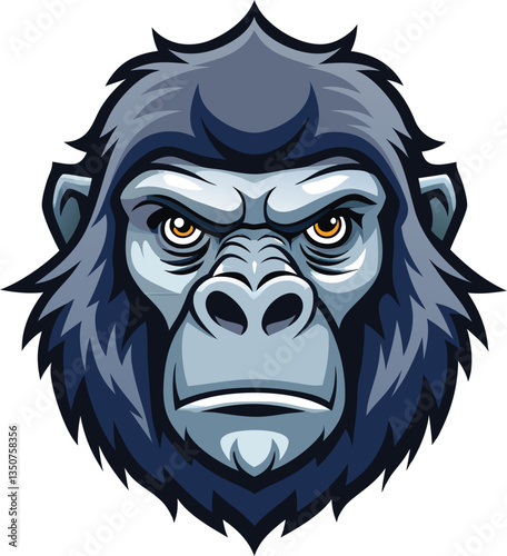 Gorilla Head Emblem Vector Illustration Available on EPS File