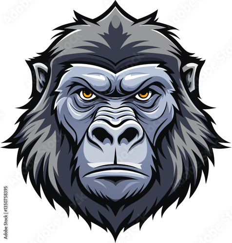 Tribal Gorilla Head Vector Illustration Available on EPS File