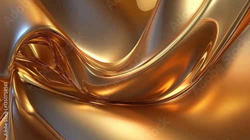 Abstract Gold Liquid Swirl Background