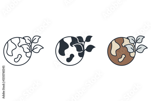 eco friendly icons isolated on White Background. Flat style design
