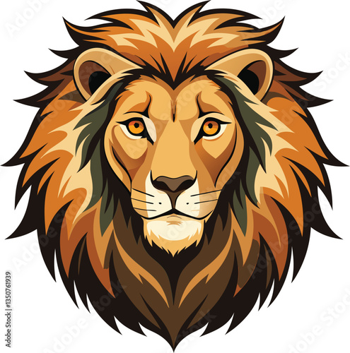 Dynamic Lion Head Vector Illustration Available on EPS File