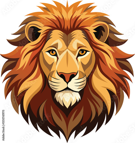 Intense Lion Head Vector Illustration Available on EPS File