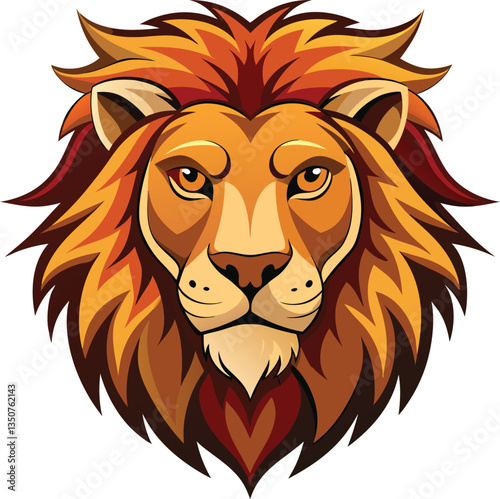Powerful Lion Head Vector Illustration Available on EPS File