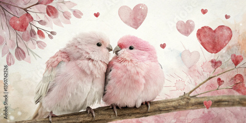 Romantic Watercolor Lovebirds – A Valentine’s Day Delight