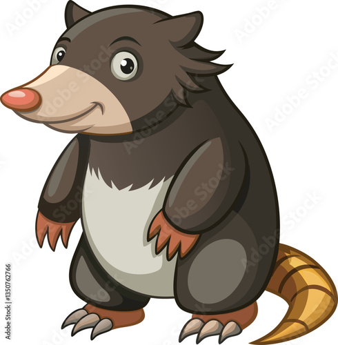 Digging Brown Mole Vector Illustration Available on EPS File