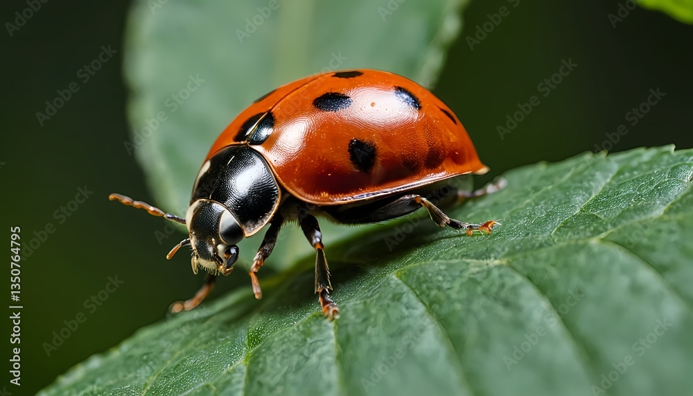 Fototapeta premium Ladybug on a Green Leaf