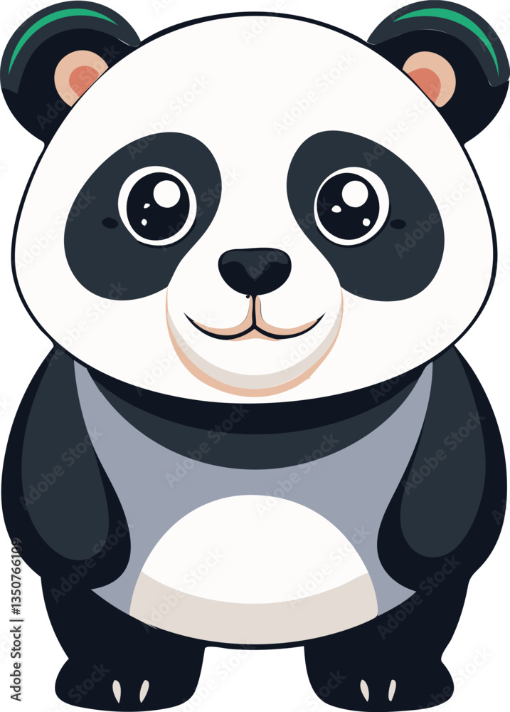 Fototapeta premium Cute Sitting Panda Vector Illustration Available on EPS File