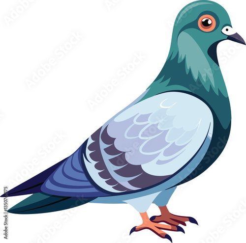 Urban Street Pigeon Vector Illustration Available on EPS File