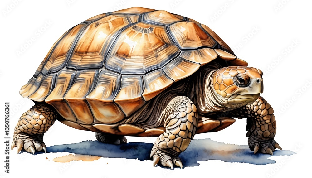 Obraz premium Giant Tortoise, Watercolor Painting