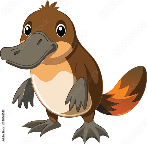 Realistic Platypus Vector Illustration Available on EPS File