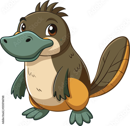Cute Platypus Vector Illustration Available on EPS File
