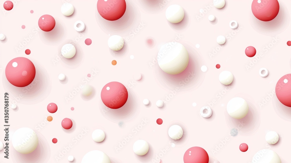 Abstract Pink and White 3D Sphere Pattern Background Abstract Pink and White 3D Sphere Pattern Background