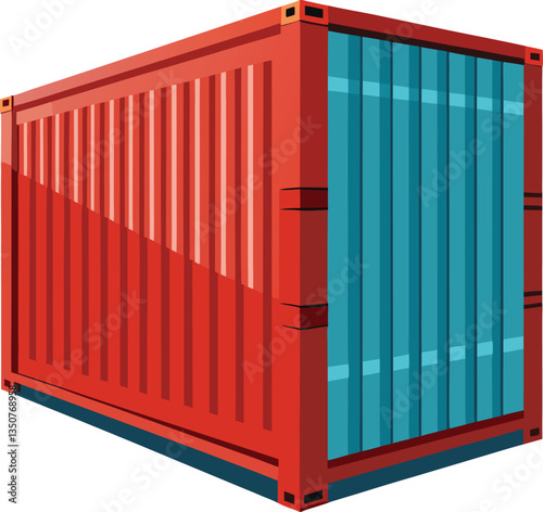 Industrial Freight Box Perspective – Vector Illustration Available on EPS File